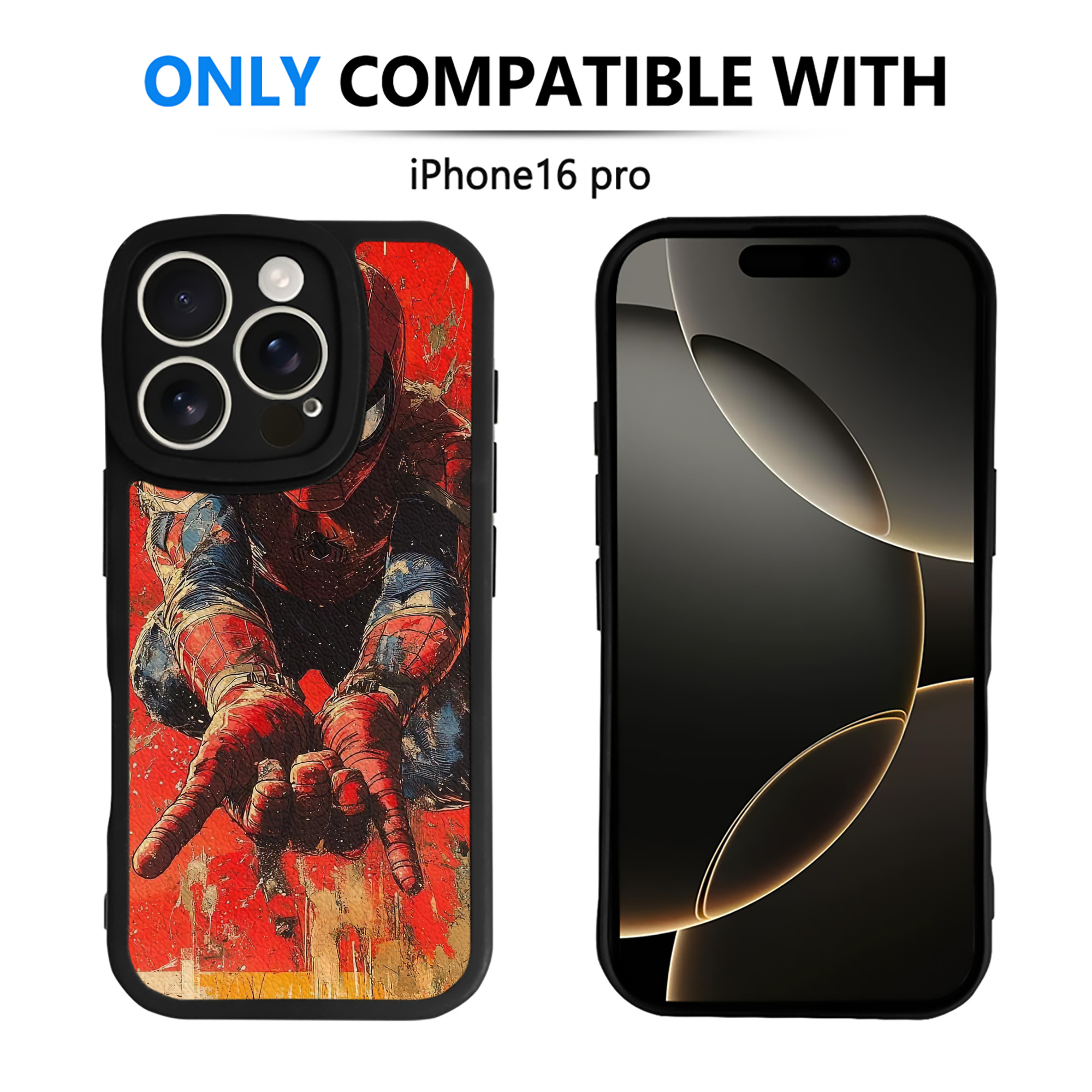 Spider Man スパイダーマン 【iPhone 16シリーズ対応】シリコンスマホケース（レザー調） 材質：シリコン